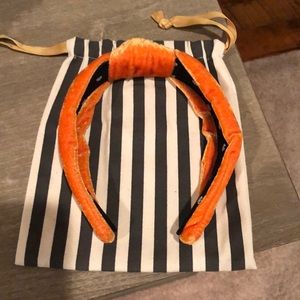New Lele Sadoughi Orange Velvet knotted headband